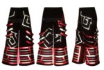 Phat pants strappy retra red and clear with straps down the side