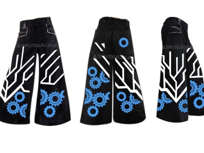 Night line blue white - phat pants for Sami