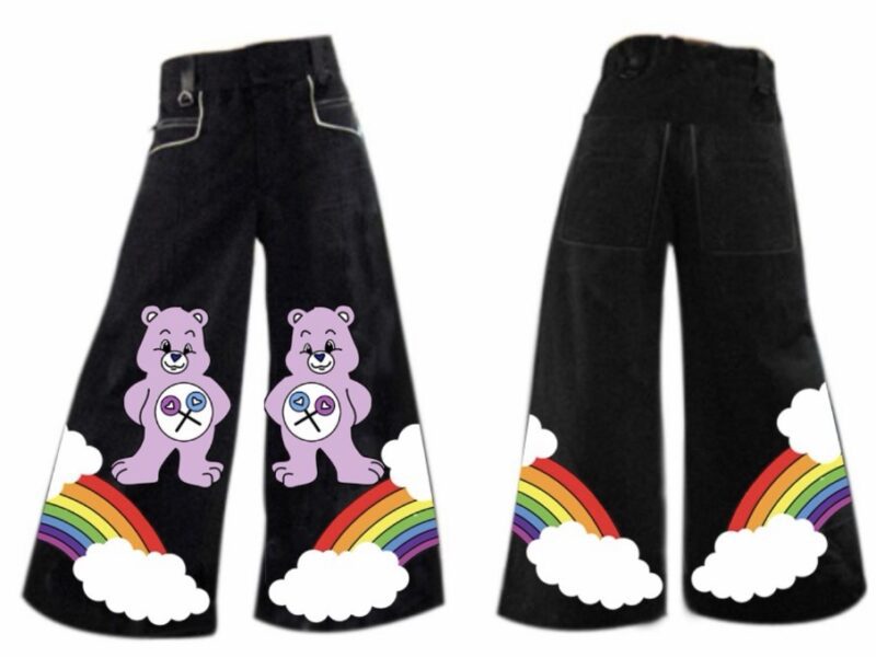 Rainbow bear phats. Waist 30” hip 38”length 40.5” or length 76cm hip 96cm length 102.5cm with matching suspenders
