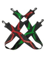 lightning strike red and green suspenders
