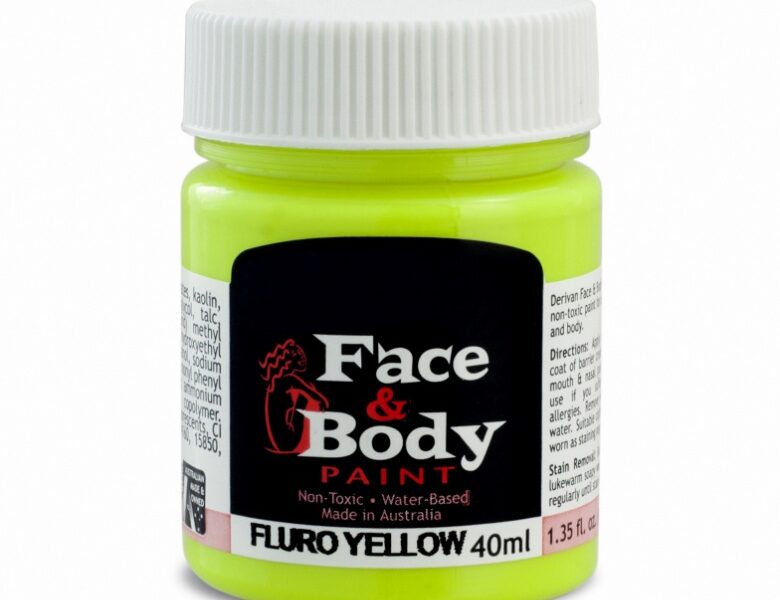 .Face & body paint fluro/uv Yellow 40ml
