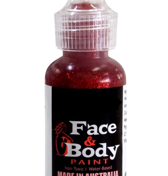 Face & body paint with spout - Glitter red 36ml