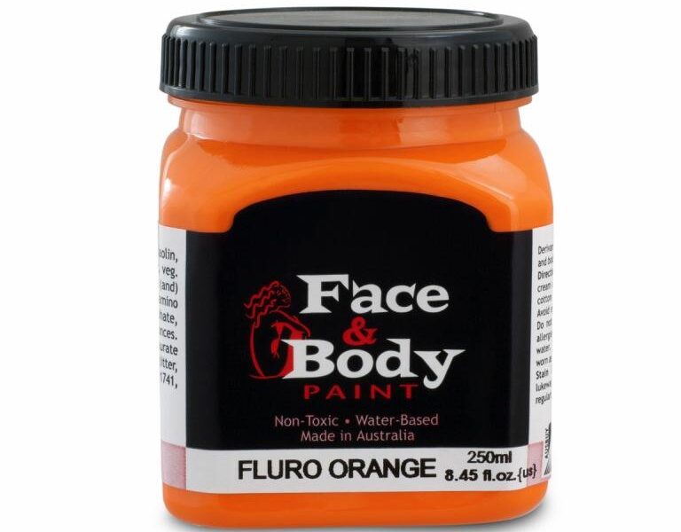 .Face & body  paint fluro/uv Orange 250ml