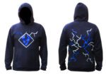 Lightning strike blue and white hoodie
