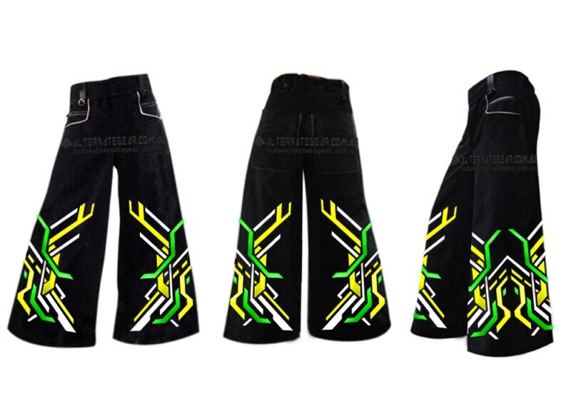 Digitalize phat pants green yellow & white