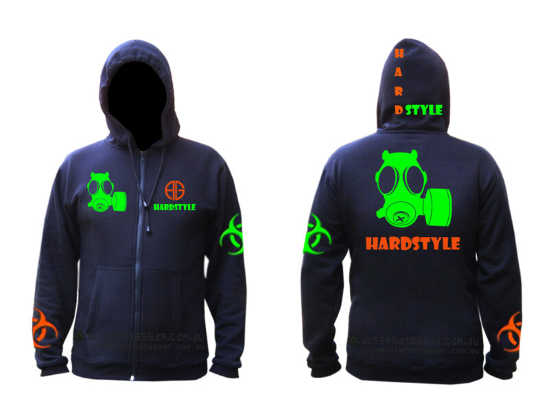Hardstyle hoody - orange and green