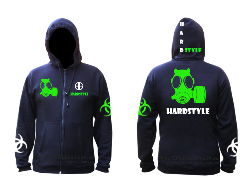 Hardstyle hoody - green and white