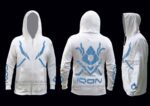 Iqon hoodie white with zip S2 - Chest 90cm/35" Length 57cm/22.5"