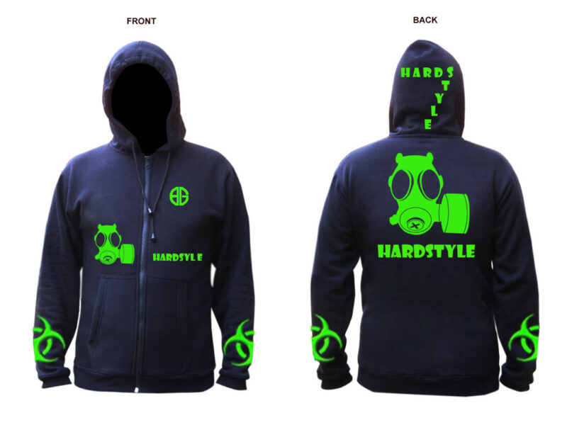 Hardstyle hoody green - with or without zipper