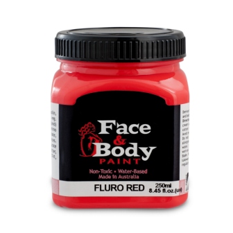 .Face & body paint fluro/uv Red 250ml