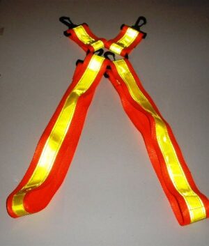 Suspenders yellow on orange webbing